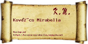 Kovács Mirabella névjegykártya